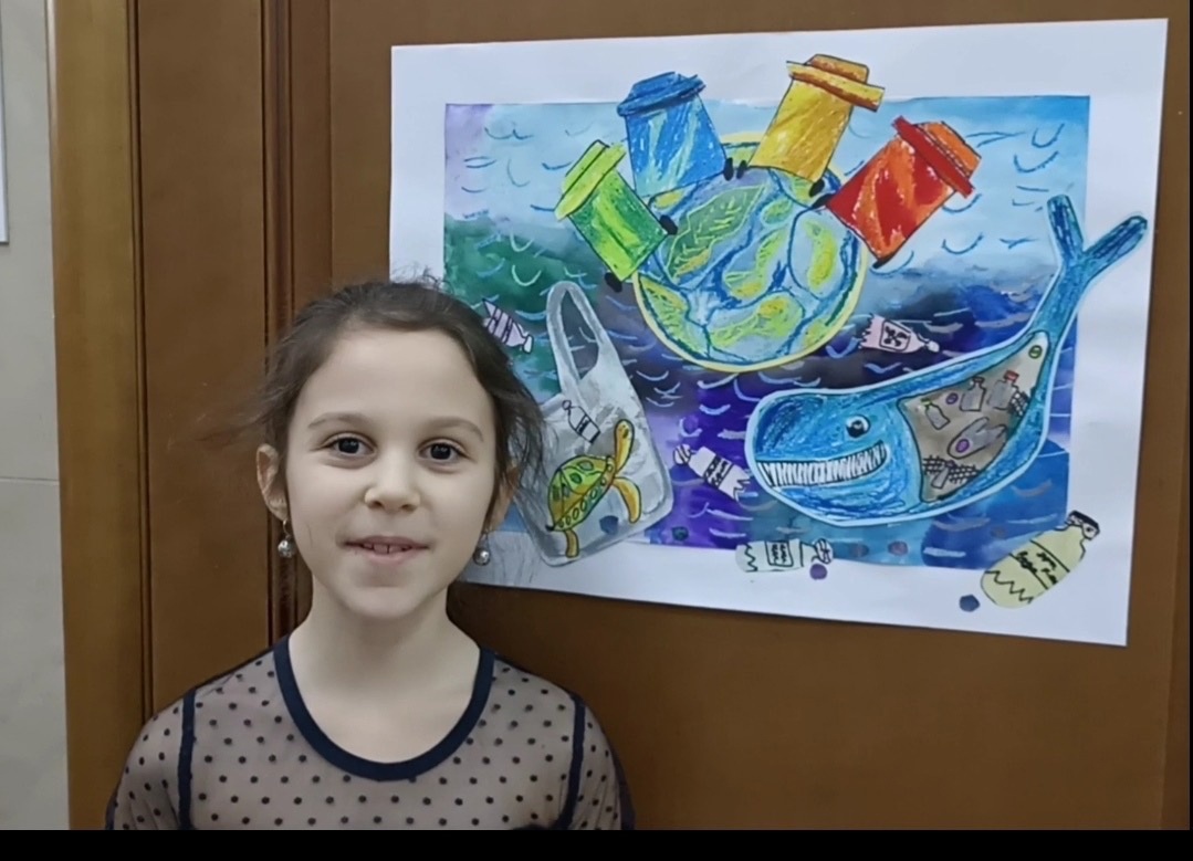 Уколова Эмилия, талантливая художница! Ее работа победила на конкурсе детского рисунка «Я — гражданин мира»